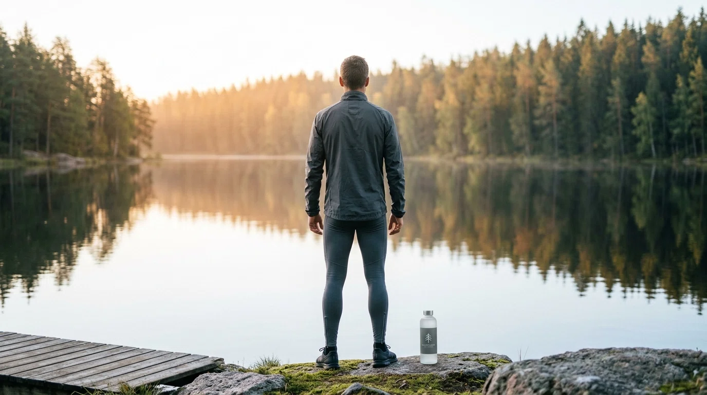 Aktiv man i nordisk natur - daglig energi och välmående för aktiva män